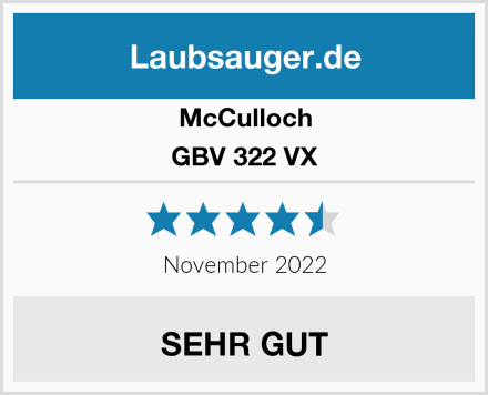 McCulloch GBV 322 VX Test