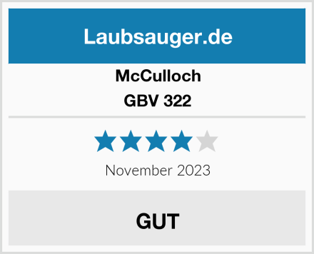 McCulloch GBV 322 Test